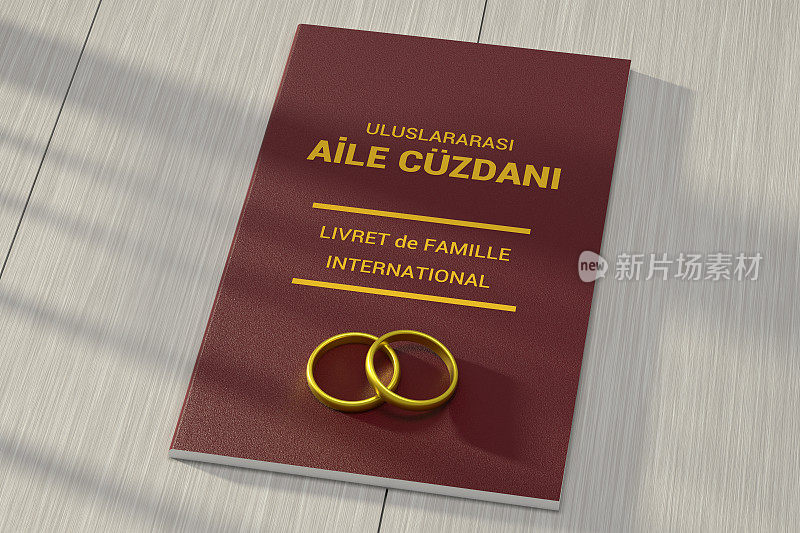 土耳其结婚证书上的金婚戒指