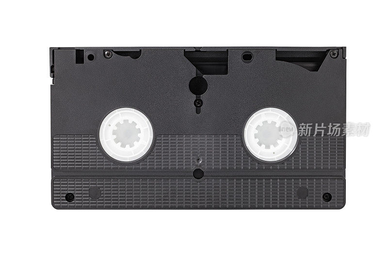 录像带电影VHS旧录像机，孤立的白色背景与剪辑路径