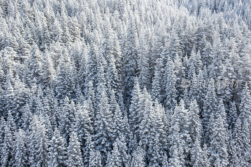 无人机拍摄的雪山鸟瞰图