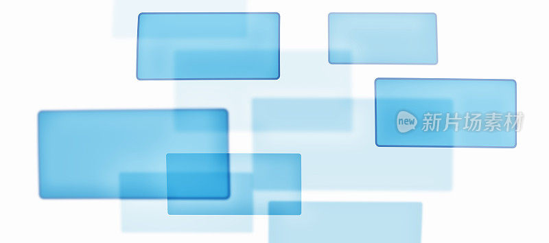 蓝色方块在白屏-数字技术概念