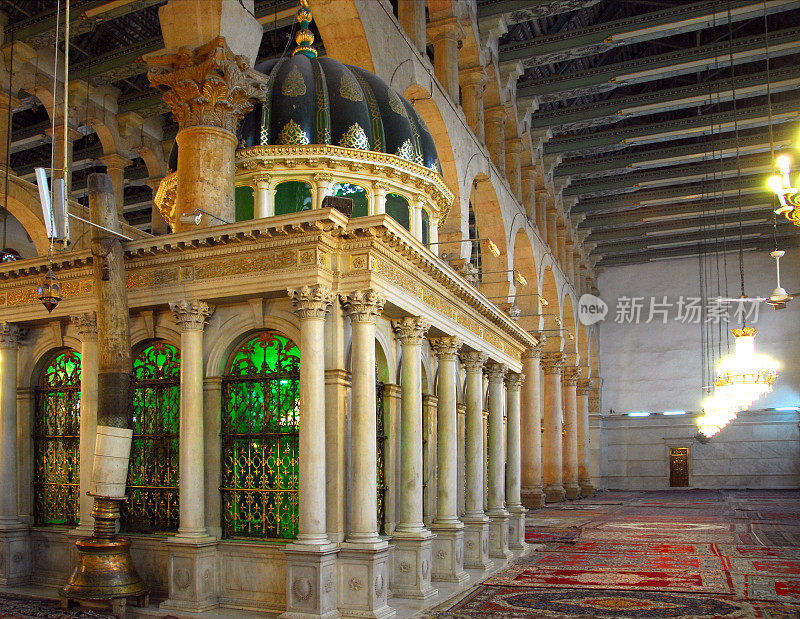 叙利亚，大马士革:奥玛亚德清真寺，约翰浸信会圣地
