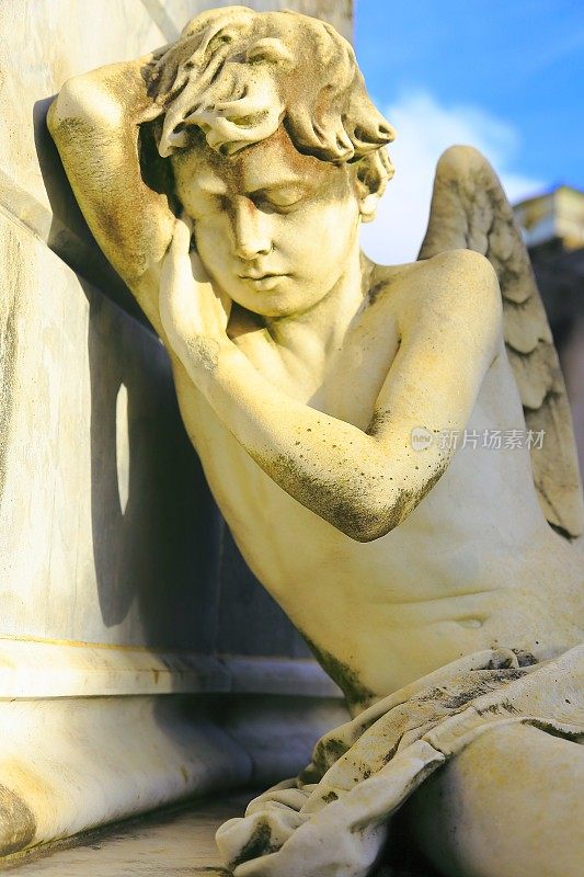 在布宜诺斯艾利斯的雷科莱塔公墓，年轻的睡眠，脆弱的天使在日出