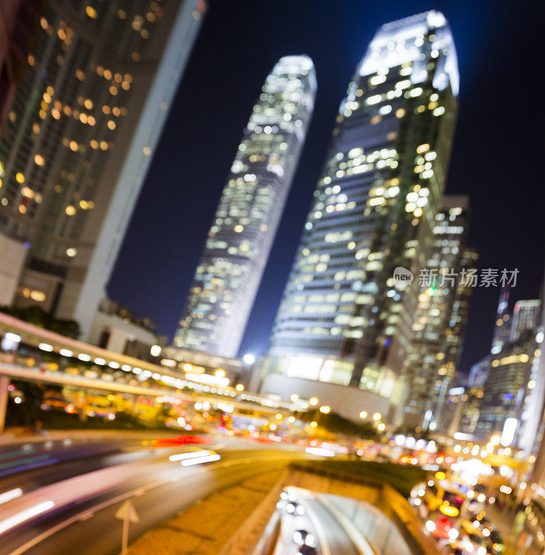 模糊中的香港城市景观