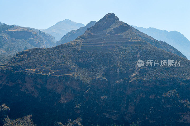 秘鲁皮萨克圣谷的印加梯田