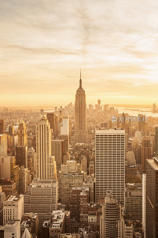 曼哈顿鸟瞰图，纽约市