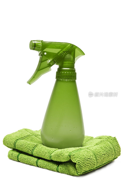 环保安全的绿色清洁剂和抹布