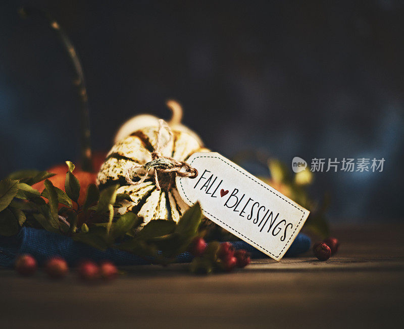 南瓜搭配静物和祝福祝福