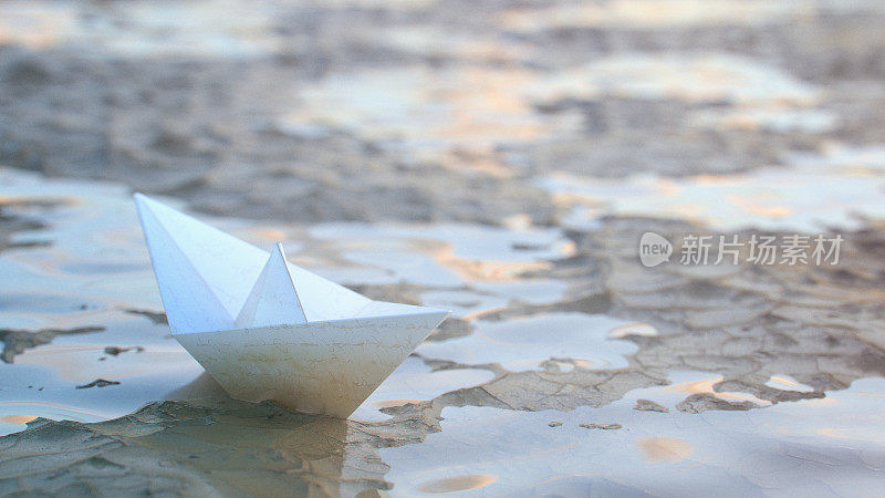 Paperboat干旱概念