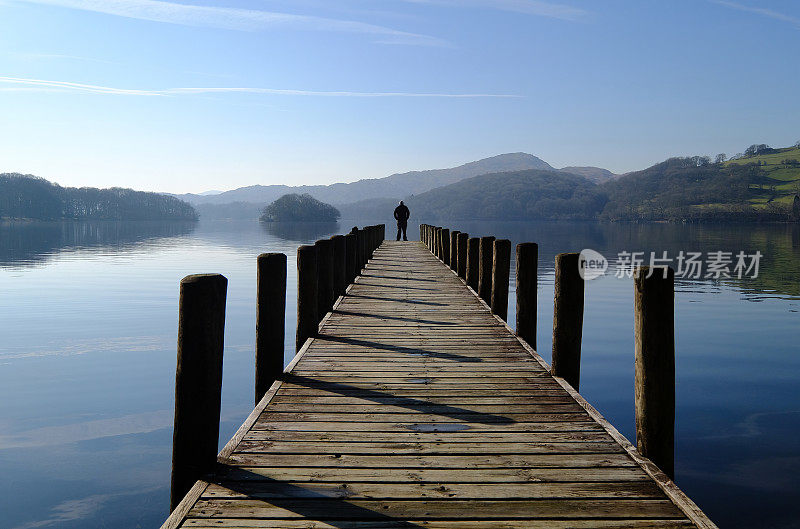 英国湖区科尼斯顿湖东岸的登陆台