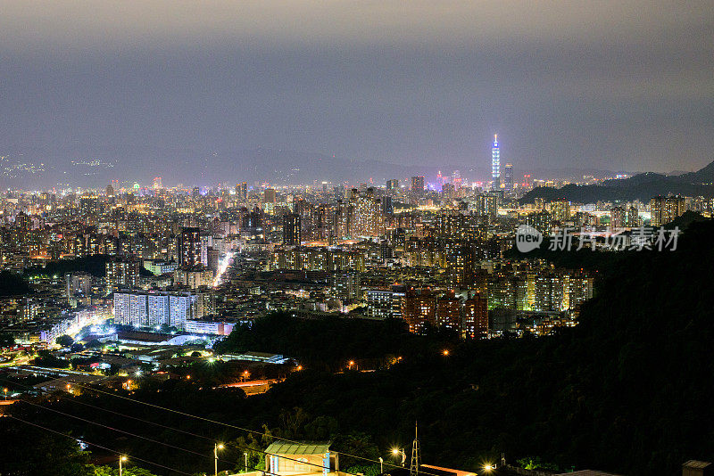 台北夜景鸟瞰图