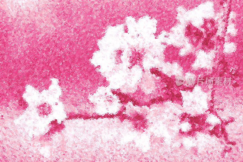 春天的花粉白色印象派点彩艺术模仿抽象花卉图案