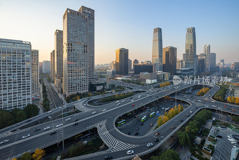 北京中央商务区高楼大厦天际线，北京中国城市景观