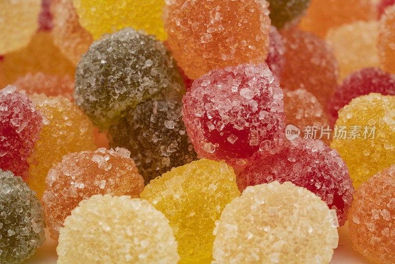 五颜六色的果冻糖糖果背景。