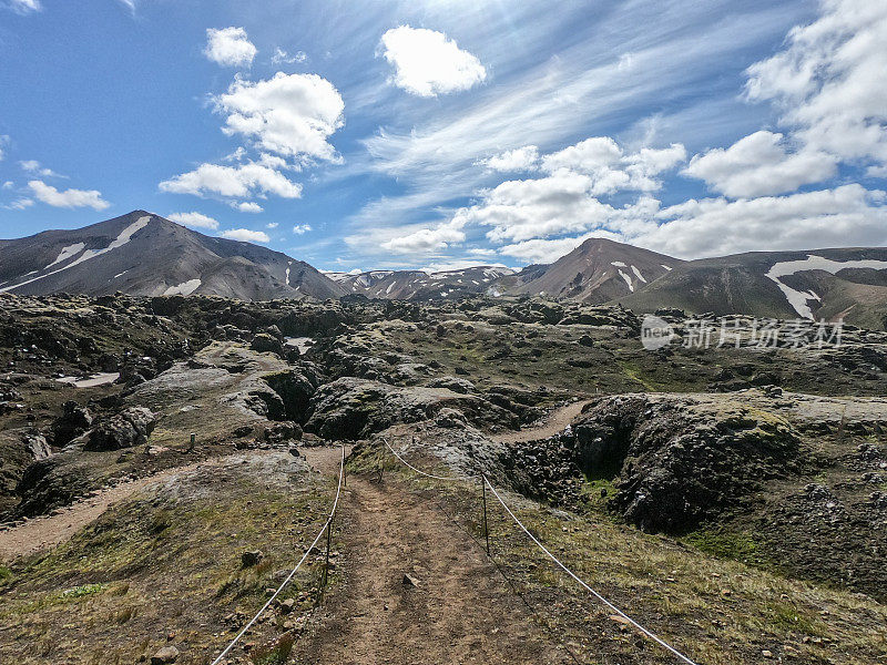 Landmannalaugar山脉，在著名的Laugavegur徒步旅行路线。