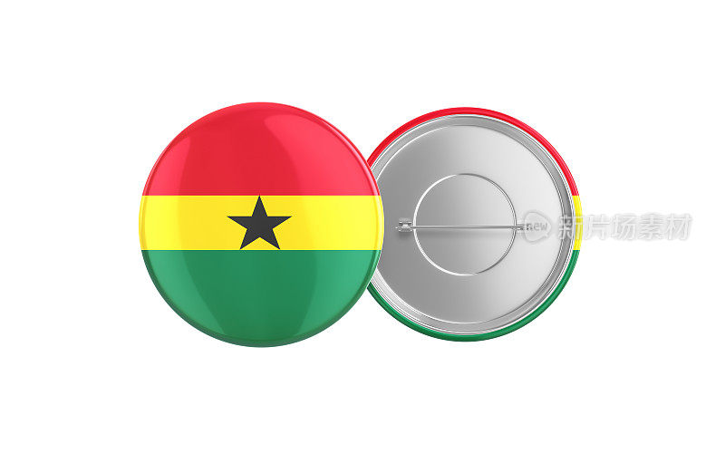 加纳国旗徽章别针动作捕捉，前后剪辑路径