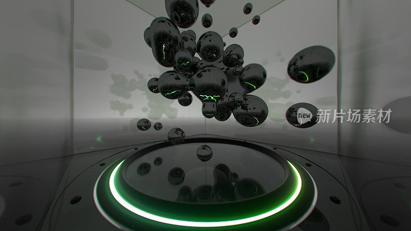 液滴在空气中的零重力3D渲染插图