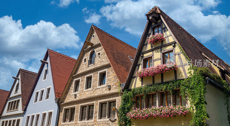德国巴伐利亚州的罗滕堡镇的历史建筑