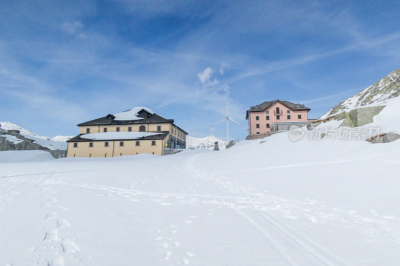 瑞士圣哥达山口的冬天