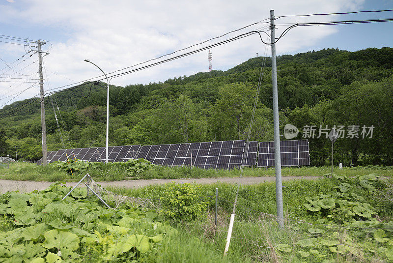 日本北海道浦堀的太阳能电池板