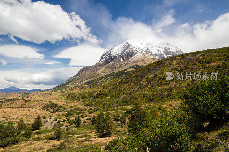 南美智利巴塔哥尼亚的巴塔哥尼亚安第斯山脉徒步旅行