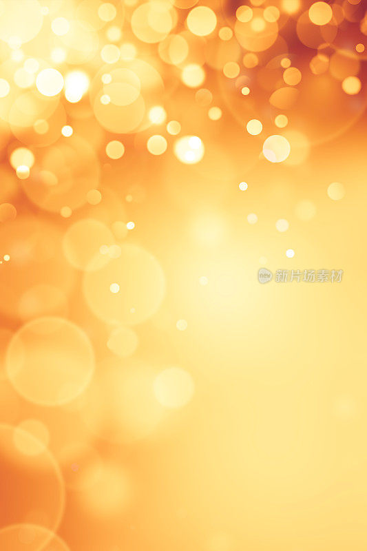 黄金泡沫和散焦闪光和灯光背景