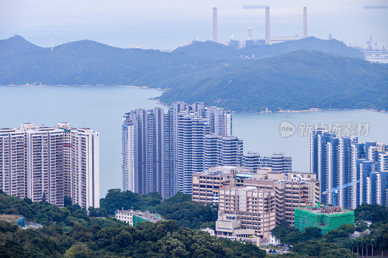 鸟瞰图的香港城市景观