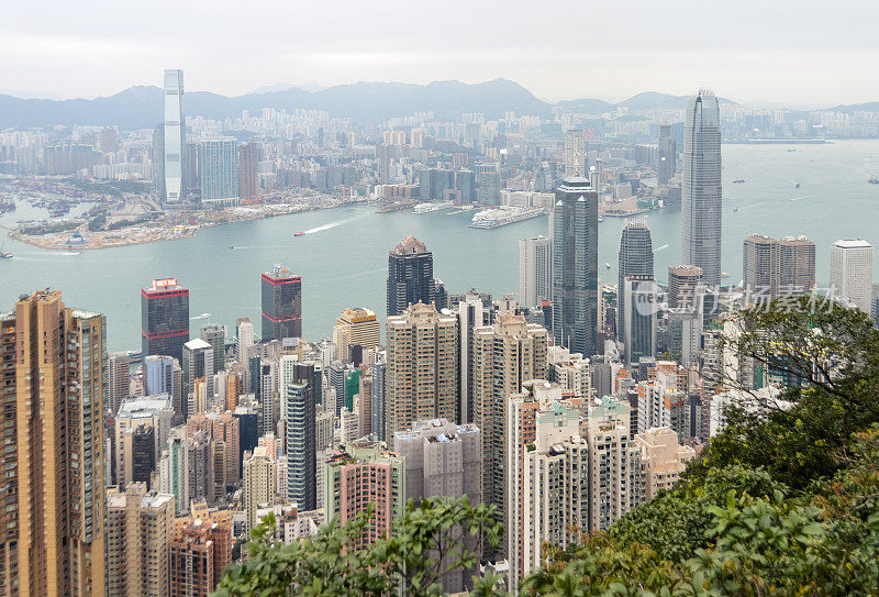 鸟瞰图的香港城市景观