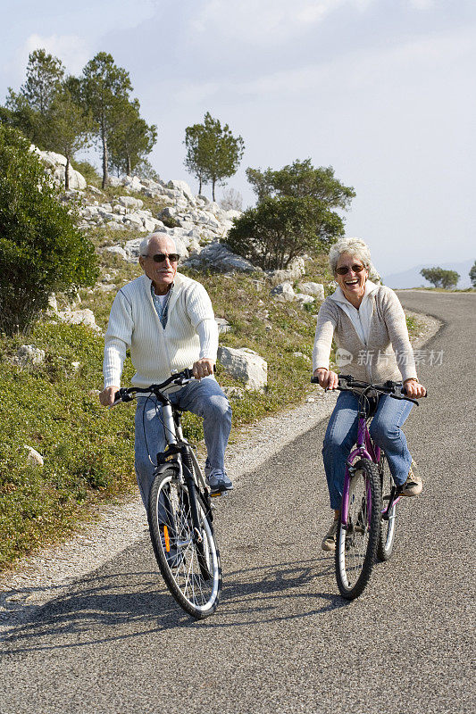 老年自行车夫妇