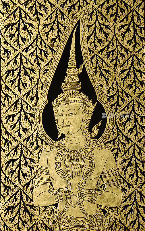 泰国曼谷一座古庙中的金属罗摩衍那人像