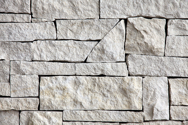 石灰岩墙-正面视图