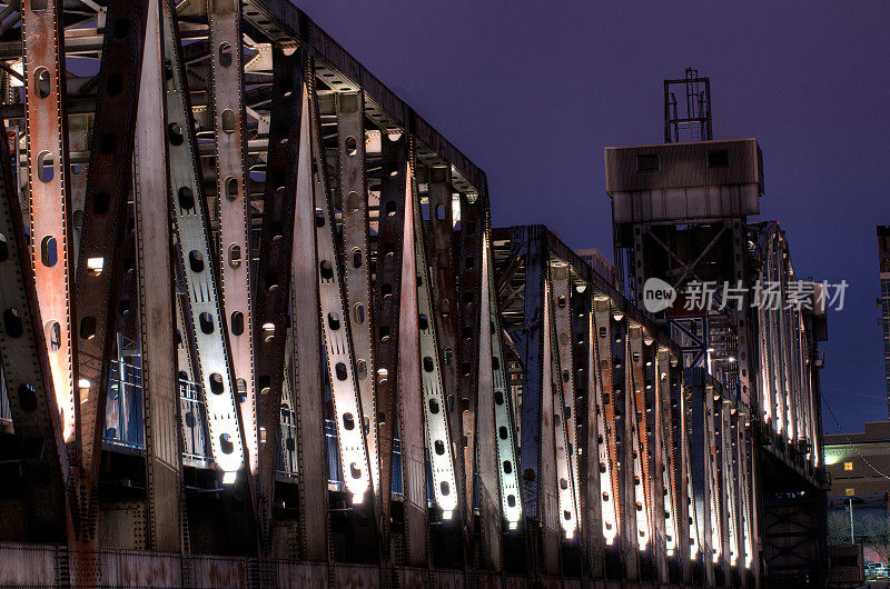 阿肯色小石城市中心的夜晚