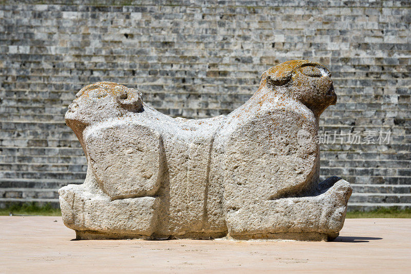 双头玛雅捷豹雕像，Uxmal，墨西哥-XXXL