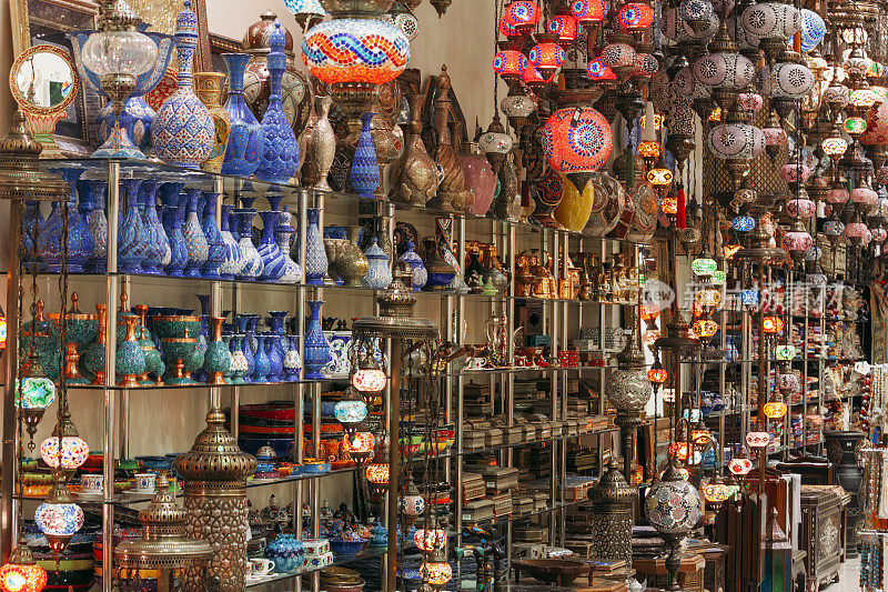 阿拉伯语纪念品商店，旅游旅游目的地