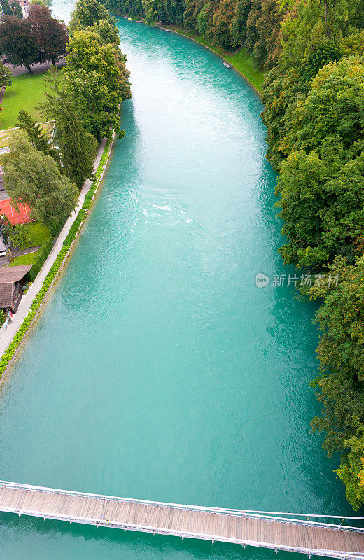 鸟瞰图Aare河和桥伯尔尼，瑞士
