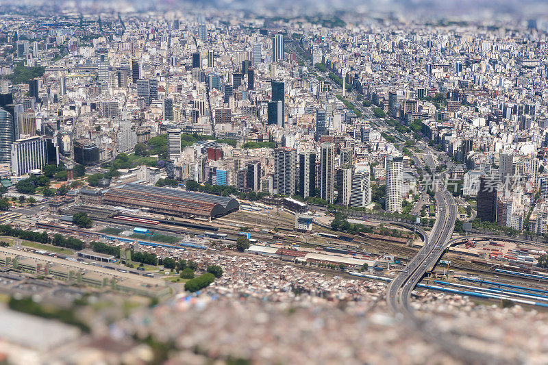 阿根廷首都布宜诺斯艾利斯鸟瞰图天际线