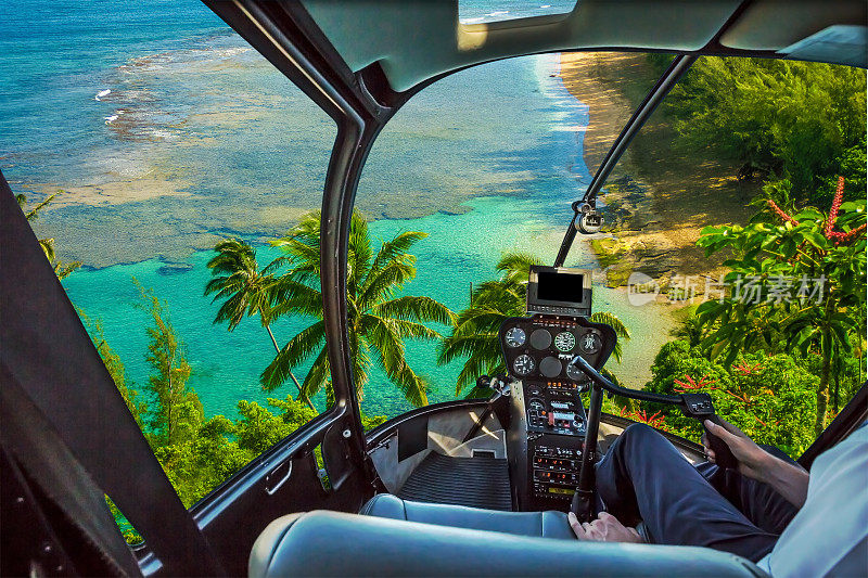 考艾岛风景优美的飞行