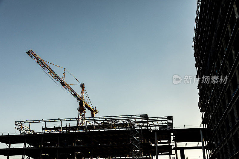 城市中的大型建筑工地