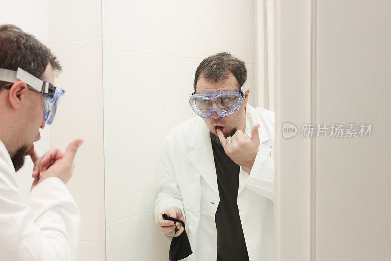 科学家戴上防护眼镜