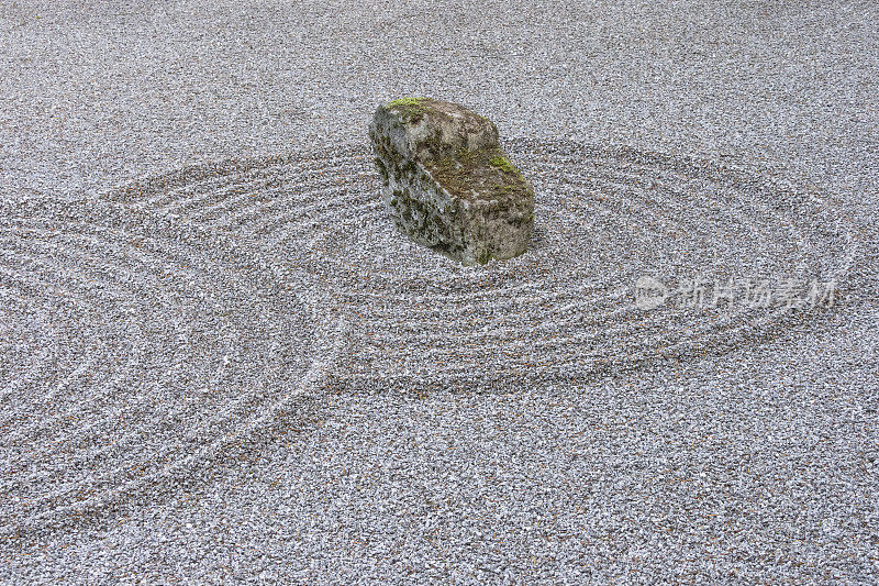 沙子和石头特写日本花园俄勒冈州波特兰