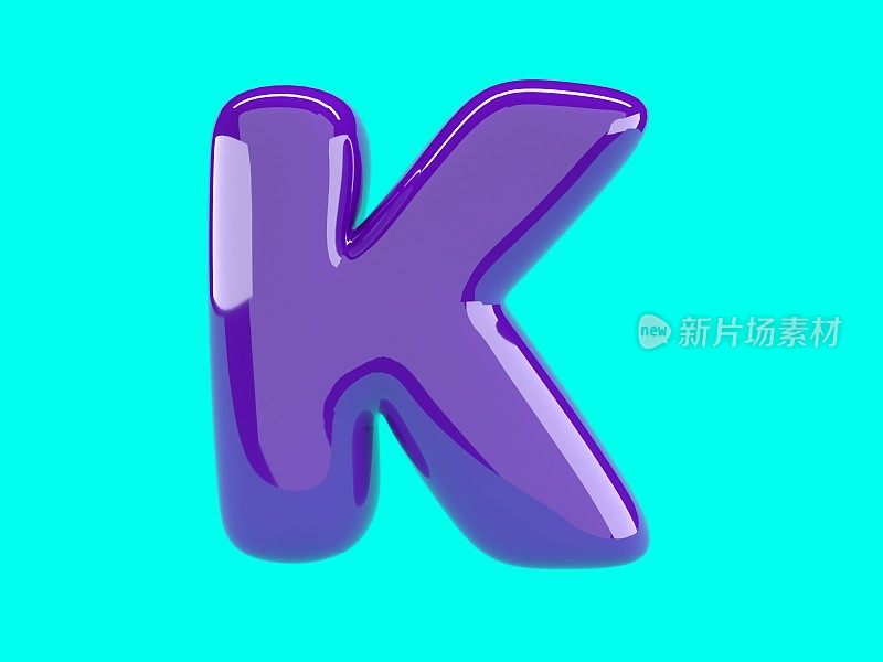 用紫色气球写的字母K