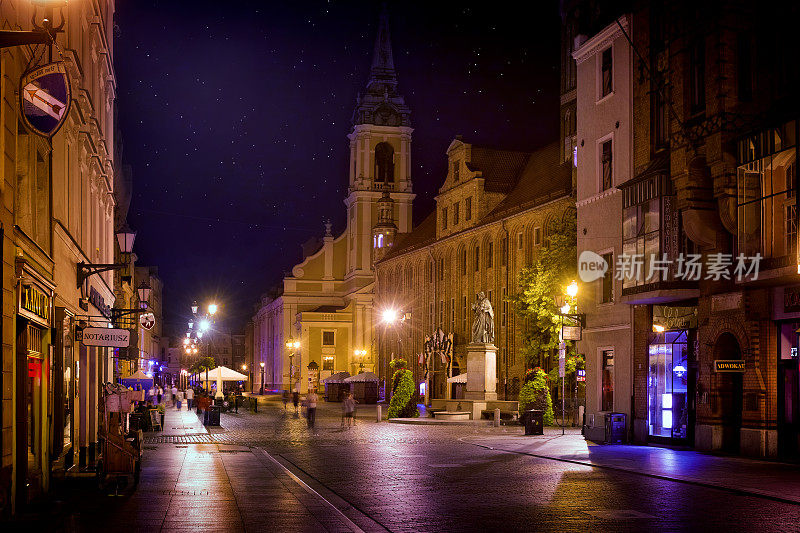 波兰的假期-托伦老城的夜晚