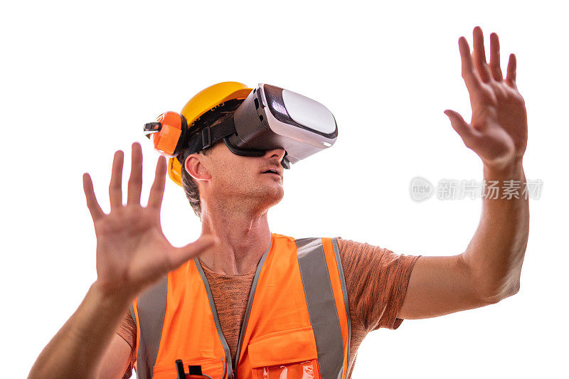 建筑工人使用VR眼镜