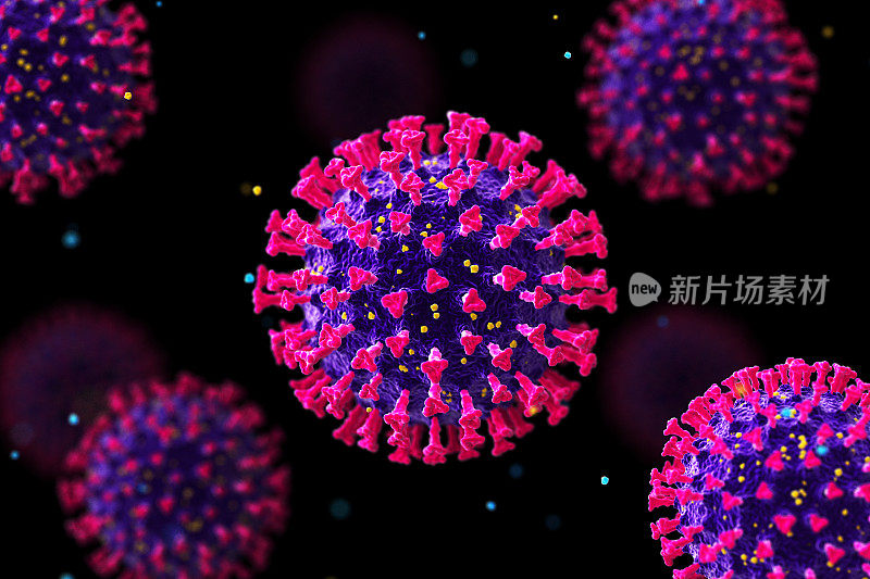 COVID-19细胞新菌株黑色