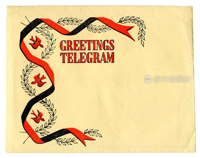 二十世纪中期的问候电报信封
