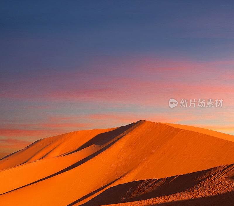 非洲撒哈拉沙漠的沙丘
