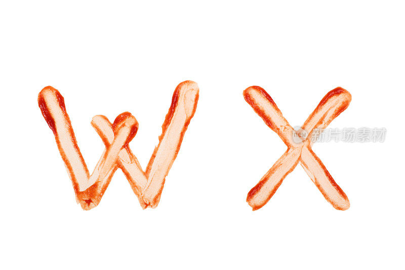 字母W和X的番茄酱