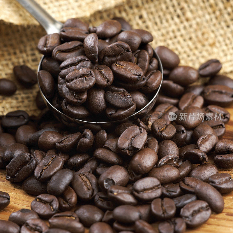 用量匙舀咖啡豆