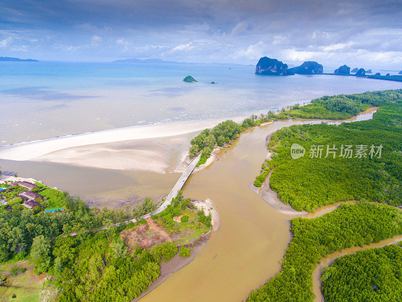 泰国安达曼海巴孟海滩鸟瞰图