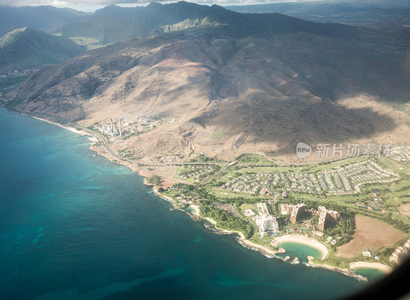 夏威夷瓦胡岛的航空视图