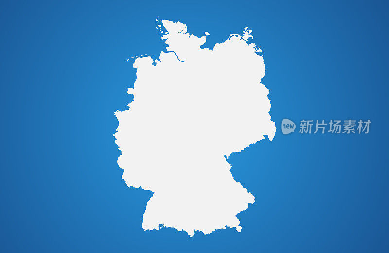 白色德国地图上的梯度背景